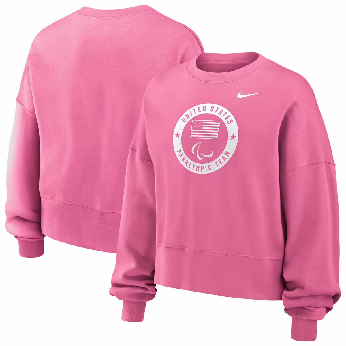 Girls Youth Nike Pink U.S. Paralympics Oversized Phoenix Fleece Sweatshirt