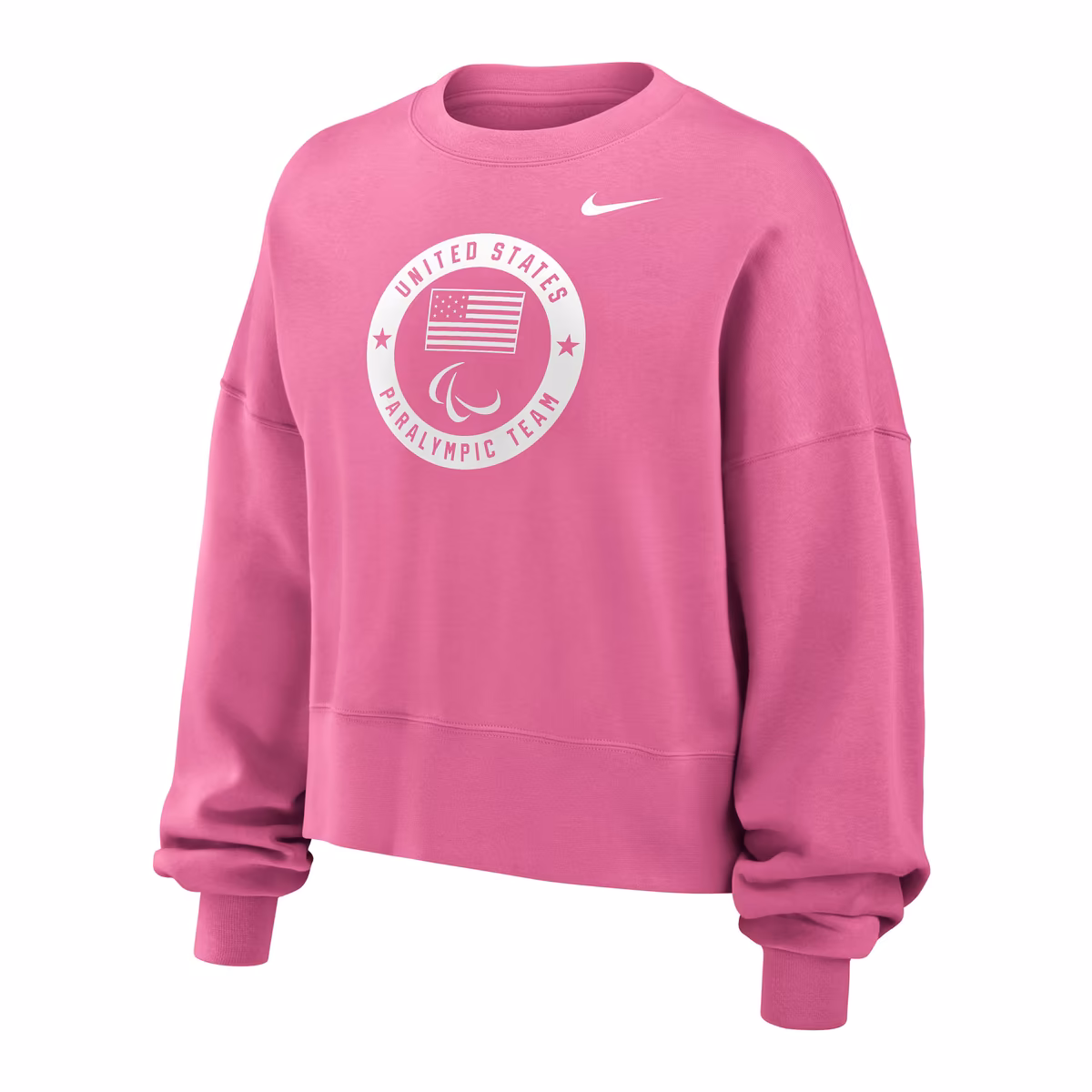 Girls Youth Nike Pink U.S. Paralympics Oversized Phoenix Fleece Sweatshirt