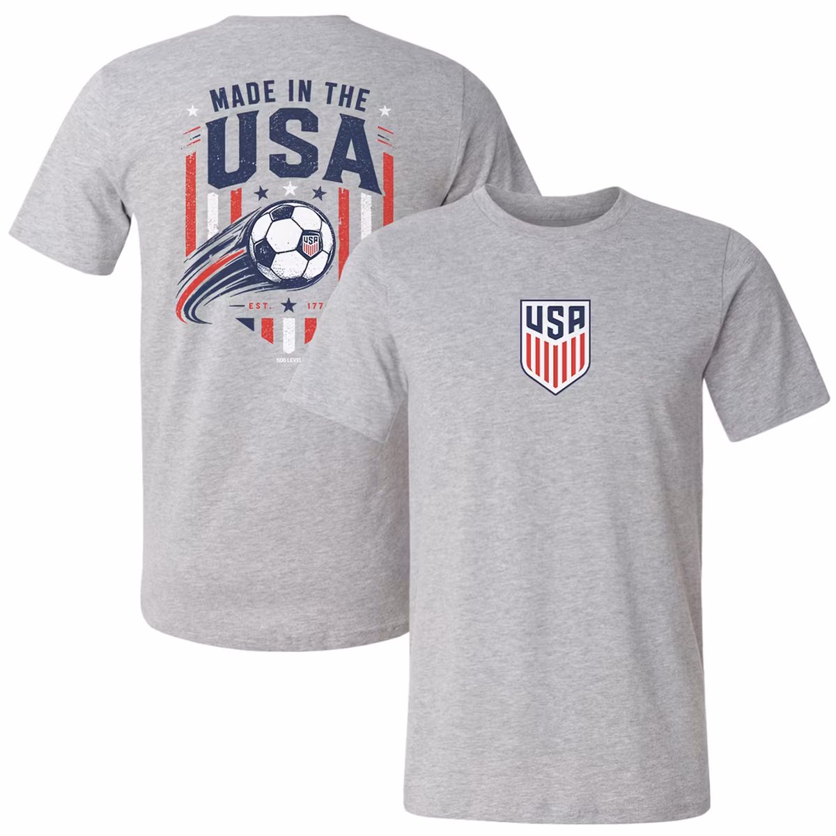 Men's 500 Level Heather Gray USMNT T-Shirt 1 Men's 500 Level Heather Gray USMNT T-Shirt