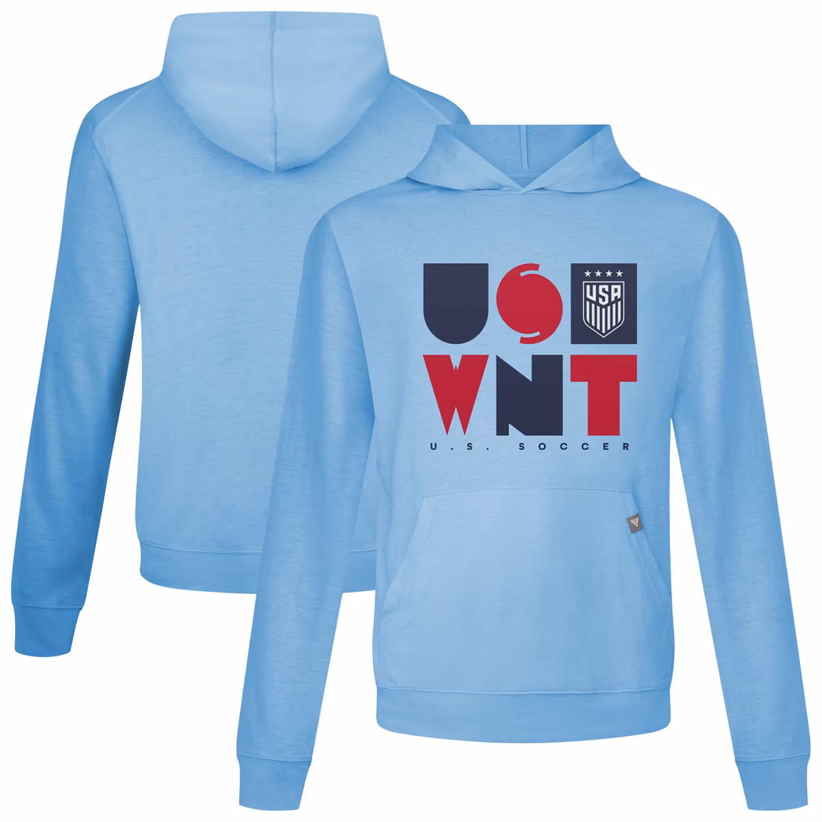 Men's Levelwear Light Blue USWNT Relay Full On Pullover Hoodie