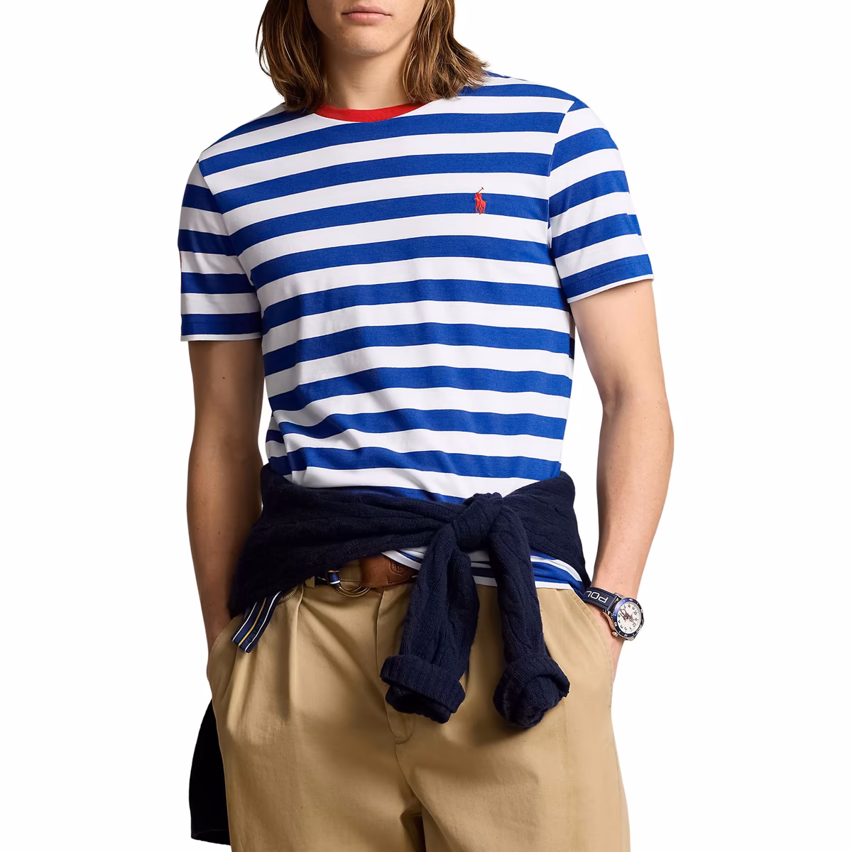 Men's Polo Ralph Lauren Blue Team USA 2024 Summer Olympics Villagewear Striped T-Shirt