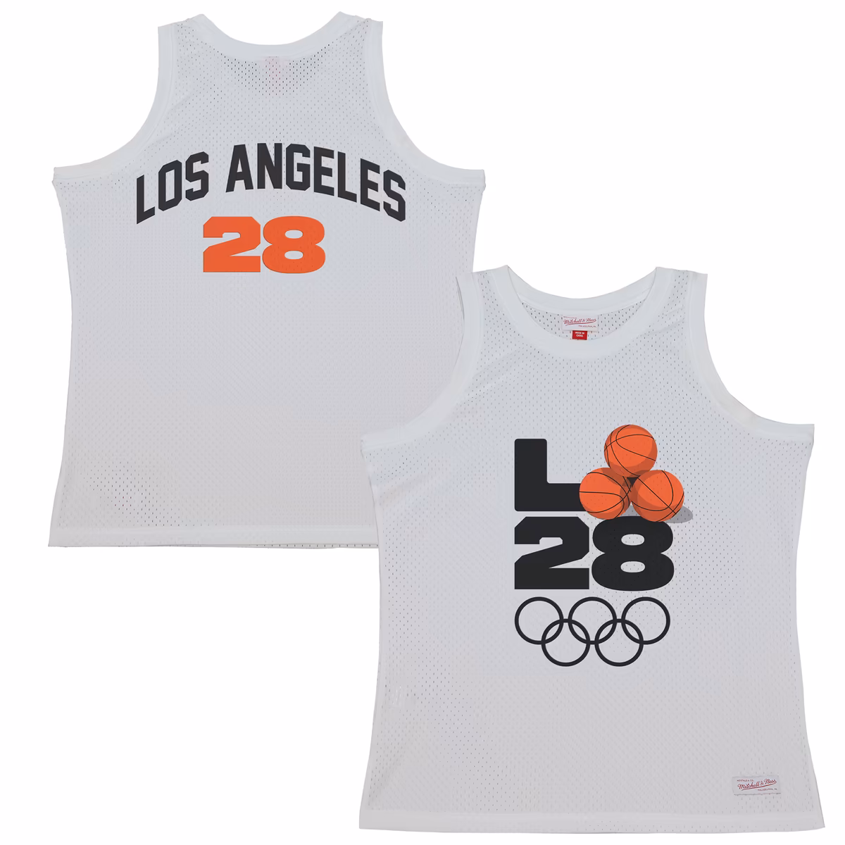 Men's Mitchell & Ness White LA28 x NBA All-Star Game Swingman Mesh Tank Top