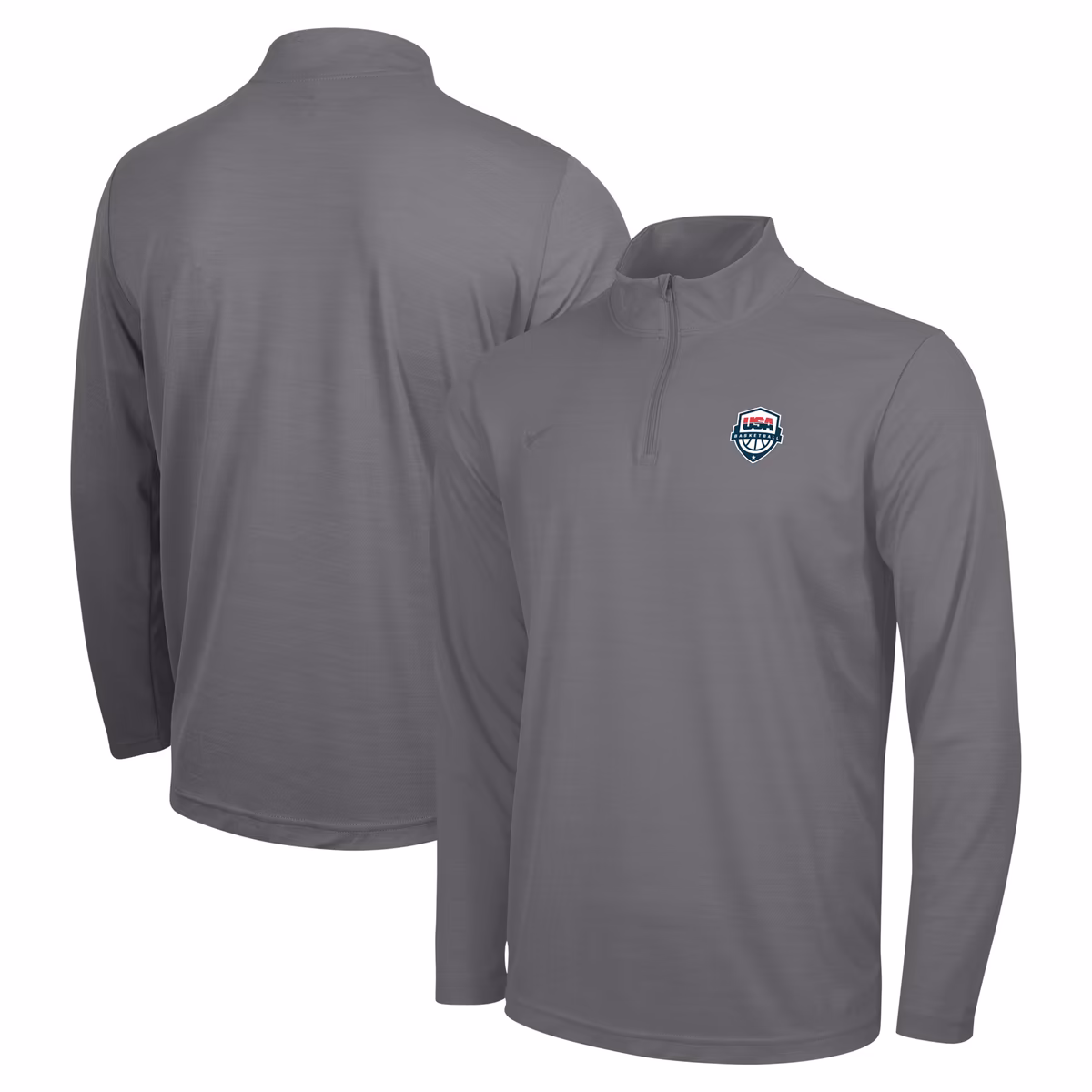 Men's Nike Gray USA Basketball Intensity Quarter-Zip Jacket