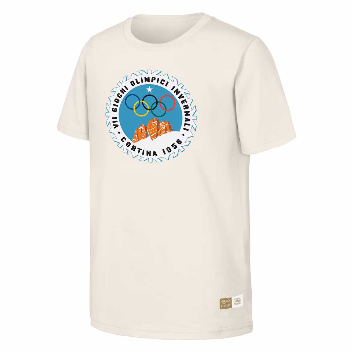 Men's Natural 1956 Cortina Games Olympic Heritage T-Shirt 2 Men's Natural 1956 Cortina Games Olympic Heritage T-Shirt