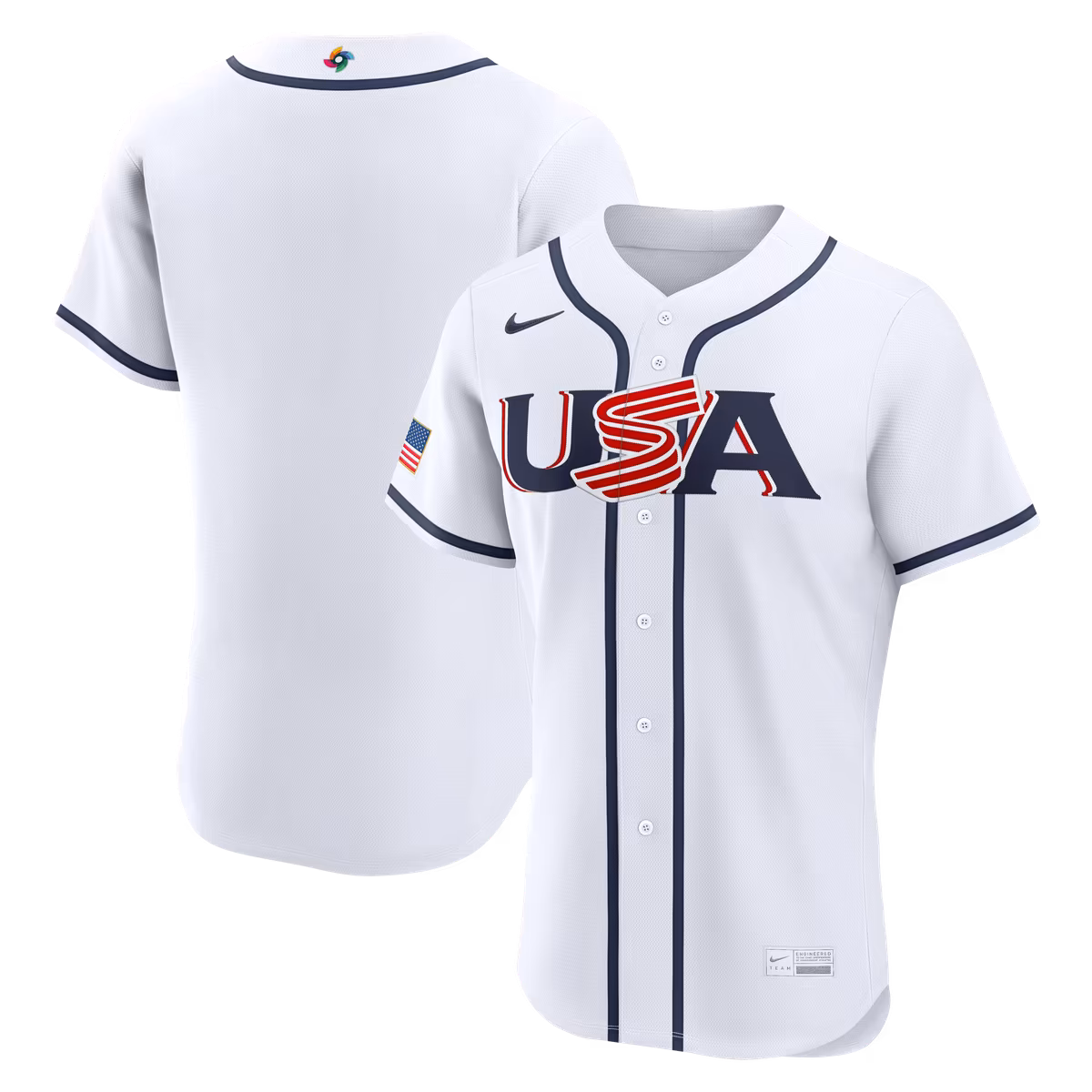 Men's Nike White USA Baseball 2026 World Baseball Classic Home Authentic Jersey 1 Men's Nike White USA Baseball 2026 World Baseball Classic Home Authentic Jersey