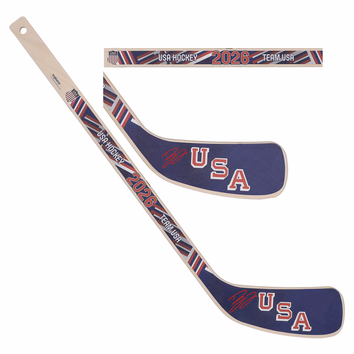 Dylan Larkin Team USA Autographed 2026 Winter Olympics Mini Wood Stick