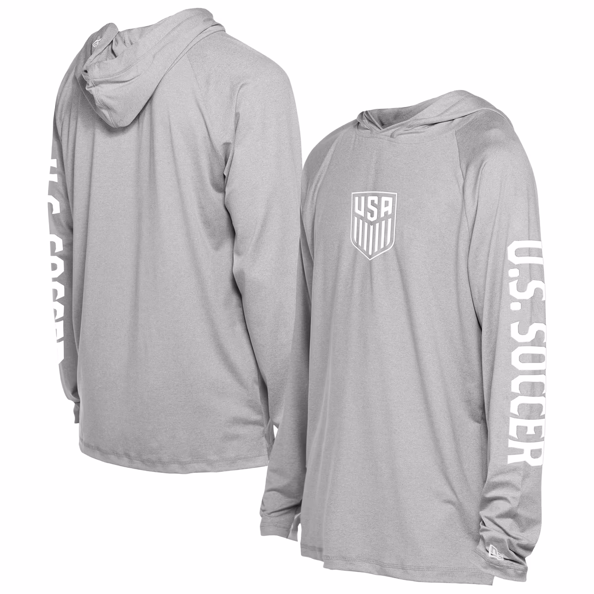 Men's 5th & Ocean by New Era Gray USMNT Adventure Raglan Long Sleeve Hooded T-Shirt 6 Men's 5th & Ocean by New Era Gray USMNT Adventure Raglan Long Sleeve Hooded T-Shirt