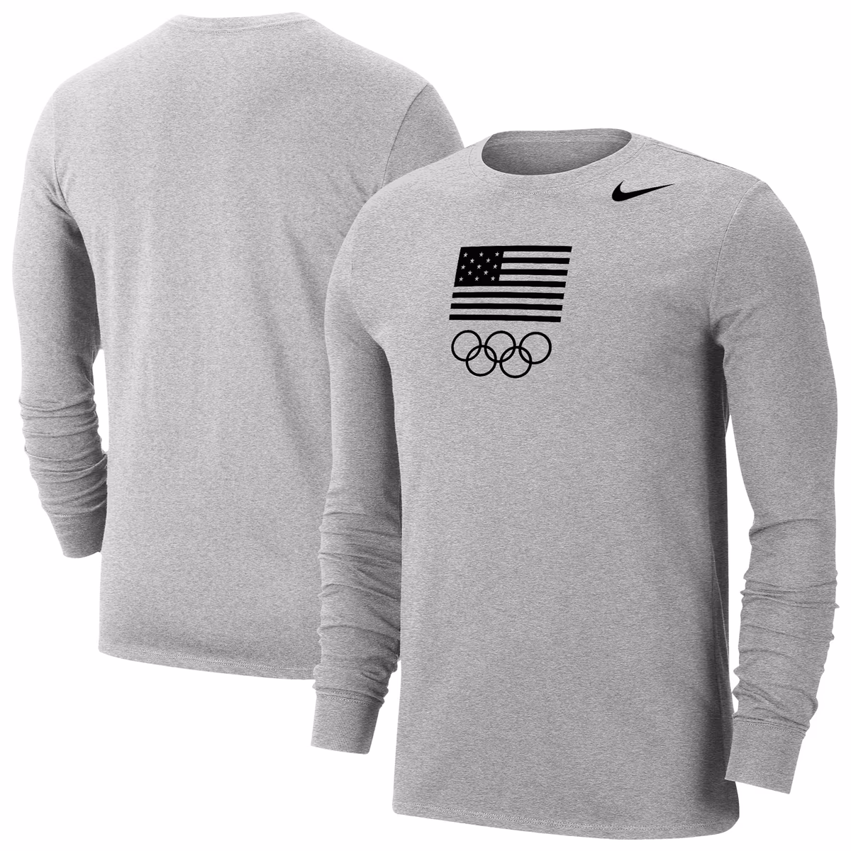 Men's Nike Heather Gray Team USA Dri-FIT Long Sleeve T-Shirt 9 Men's Nike Heather Gray Team USA Dri-FIT Long Sleeve T-Shirt