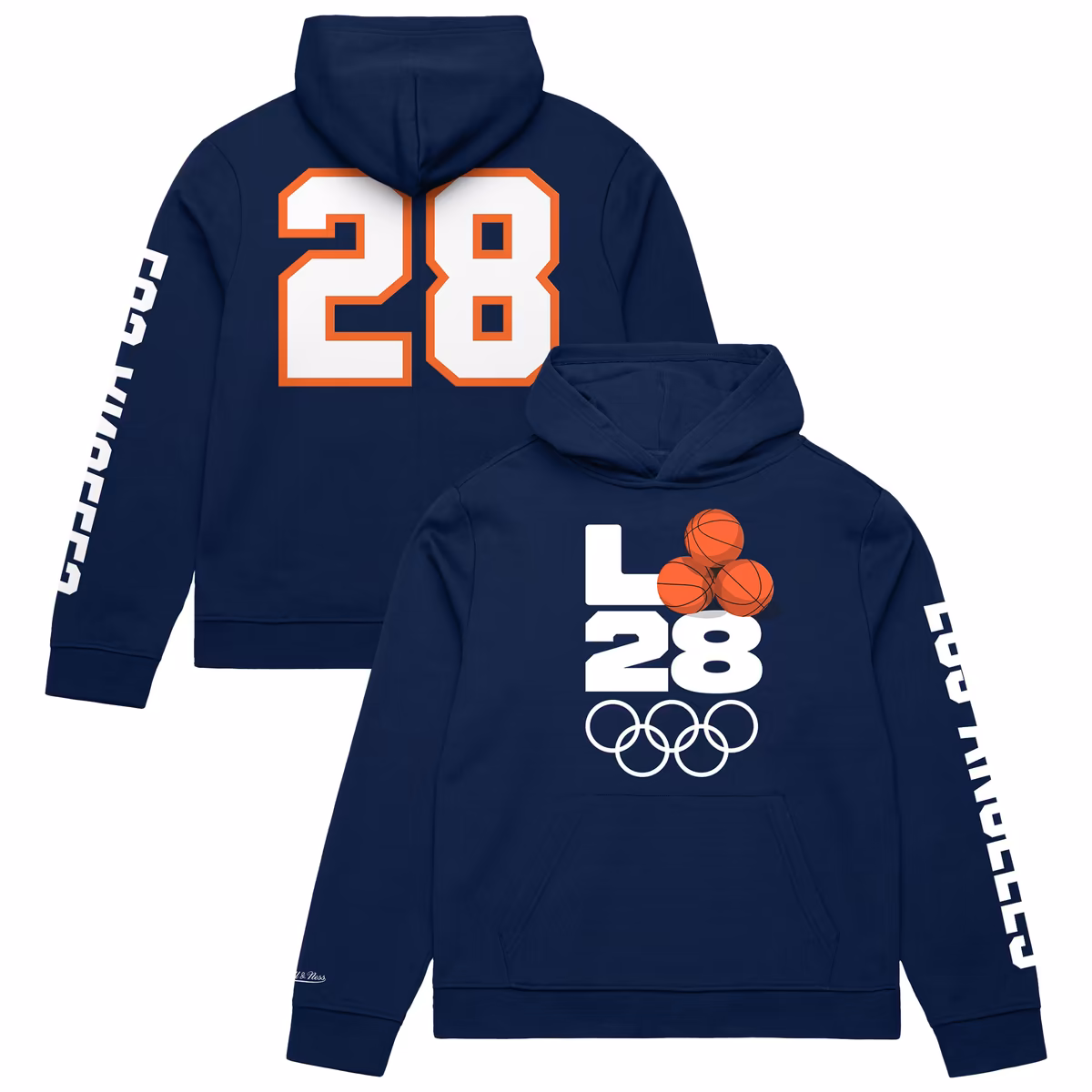 Men's Mitchell & Ness Navy LA28 x NBA All-Star Game Fleece Hoodie 1 Men's Mitchell & Ness Navy LA28 x NBA All-Star Game Fleece Hoodie