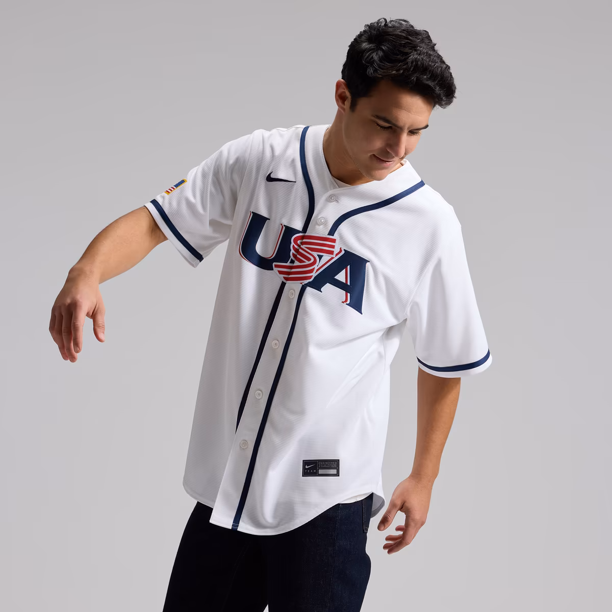 Men's Nike White USA Baseball 2026 World Baseball Classic Home Stadium Jersey