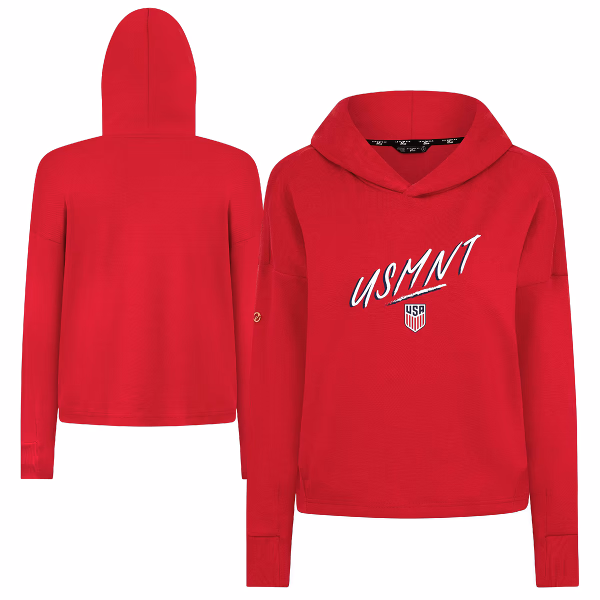 Women's Levelwear Red USMNT Sweet Sizzle Tri-Blend Cropped Pullover Hoodie 6 Women's Levelwear Red USMNT Sweet Sizzle Tri-Blend Cropped Pullover Hoodie