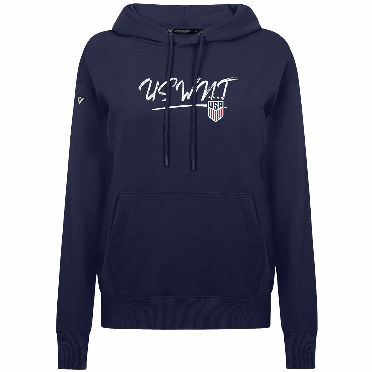 Women's Levelwear Navy USWNT Adorn Express Pullover Hoodie 2 Women's Levelwear Navy USWNT Adorn Express Pullover Hoodie