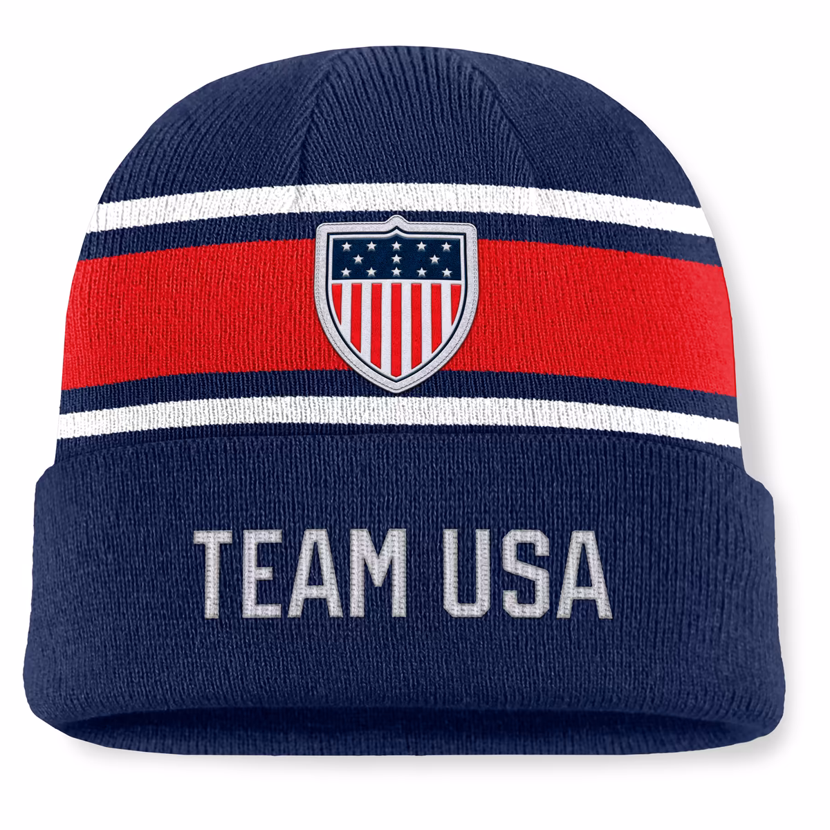 Men's Fanatics Navy/Red Team USA Victor Cuffed Knit Hat