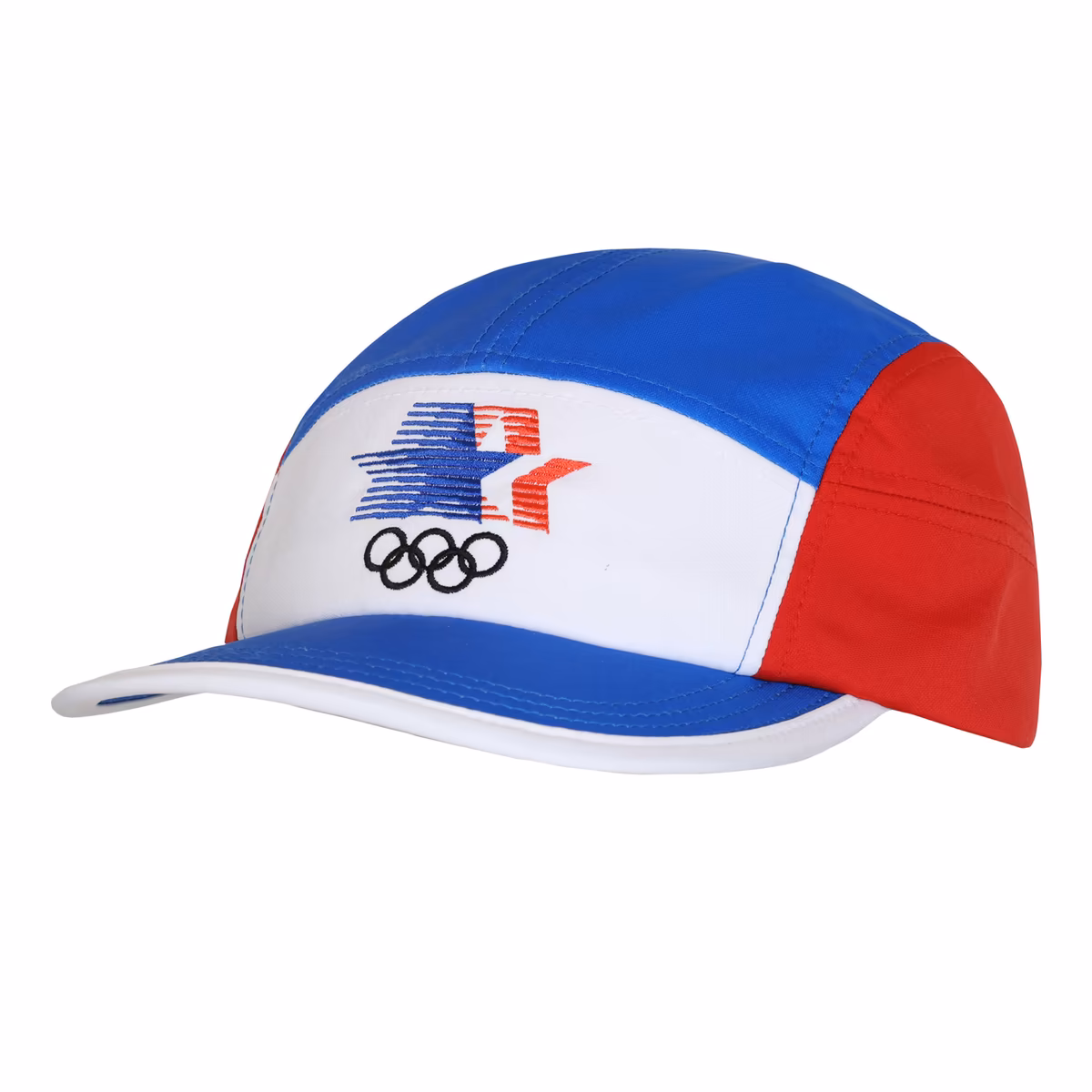 Men's Outerstuff White/Royal Los Angeles 1984 Summer Olympics Colorblock Panel Adjustable Hat