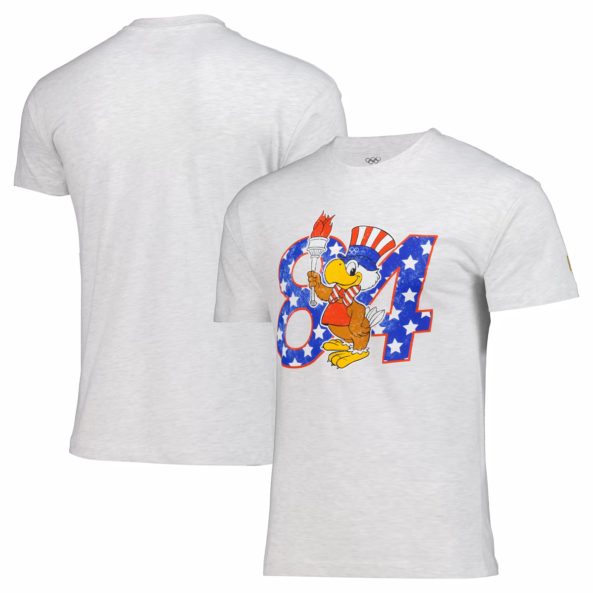 Unisex Heather Gray The Heritage Collection Los Angeles 1984 Olympic Games Sam the Eagle Torch T-Shirt 2 Unisex Heather Gray The Heritage Collection Los Angeles 1984 Olympic Games Sam the Eagle Torch T-Shirt