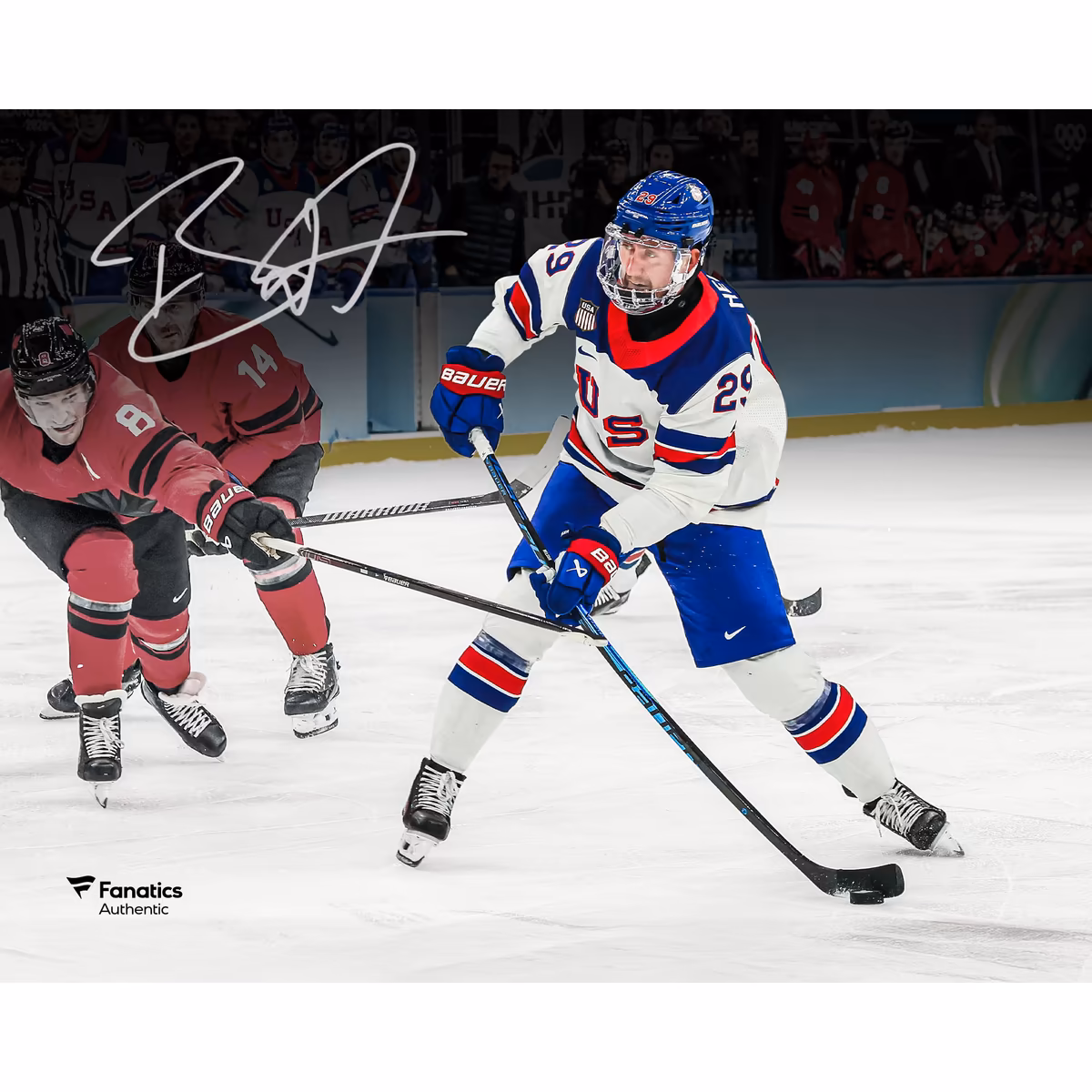 Brock Nelson Team USA Autographed 8" x 10" 2026 Winter Olympics Gold Medal Winner Photograph 1 Brock Nelson Team USA Autographed 8" x 10" 2026 Winter Olympics Gold Medal Winner Photograph