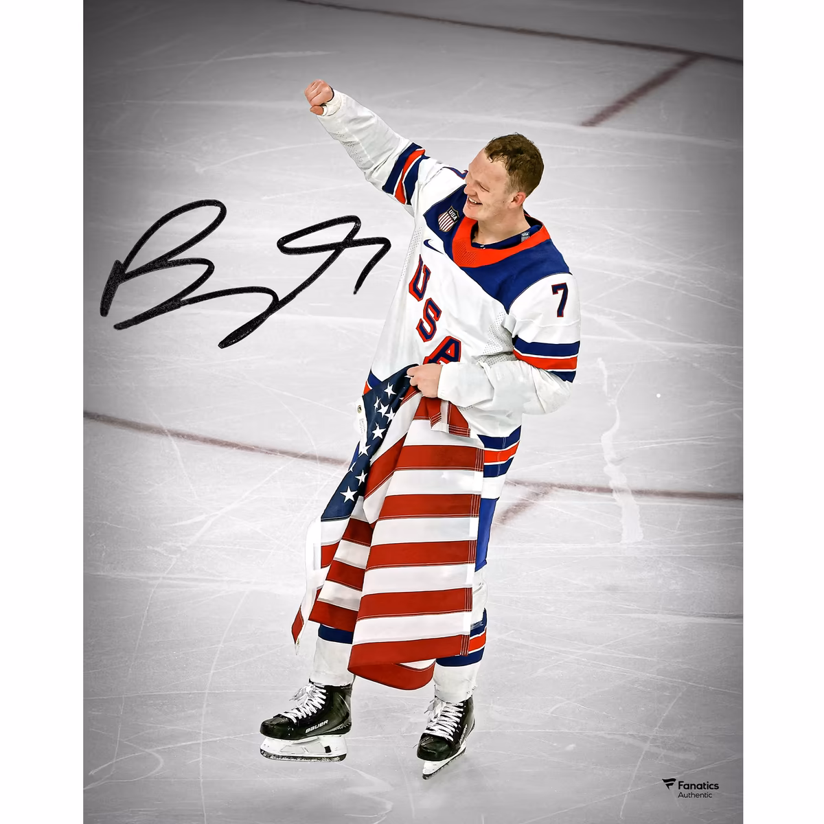 Brady Tkachuk Team USA Autographed 16" x 20" 2026 Winter Olympics Gold Medal Winner Photograph 4 Brady Tkachuk Team USA Autographed 16" x 20" 2026 Winter Olympics Gold Medal Winner Photograph