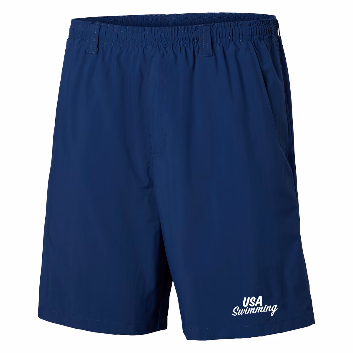 Men's Columbia Navy USA Swimming PFG Backcast III Water Shorts