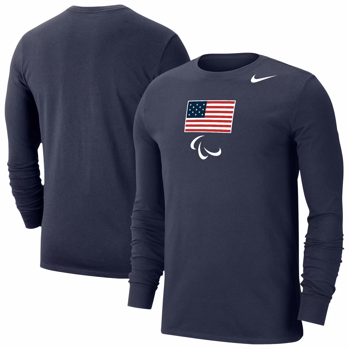 Men's Nike  Navy U.S. Paralympics Long Sleeve Performance T-Shirt