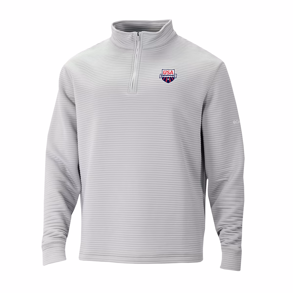 Men's Columbia Gray USA Swimming Pack It Up Quarter-Zip Pullover