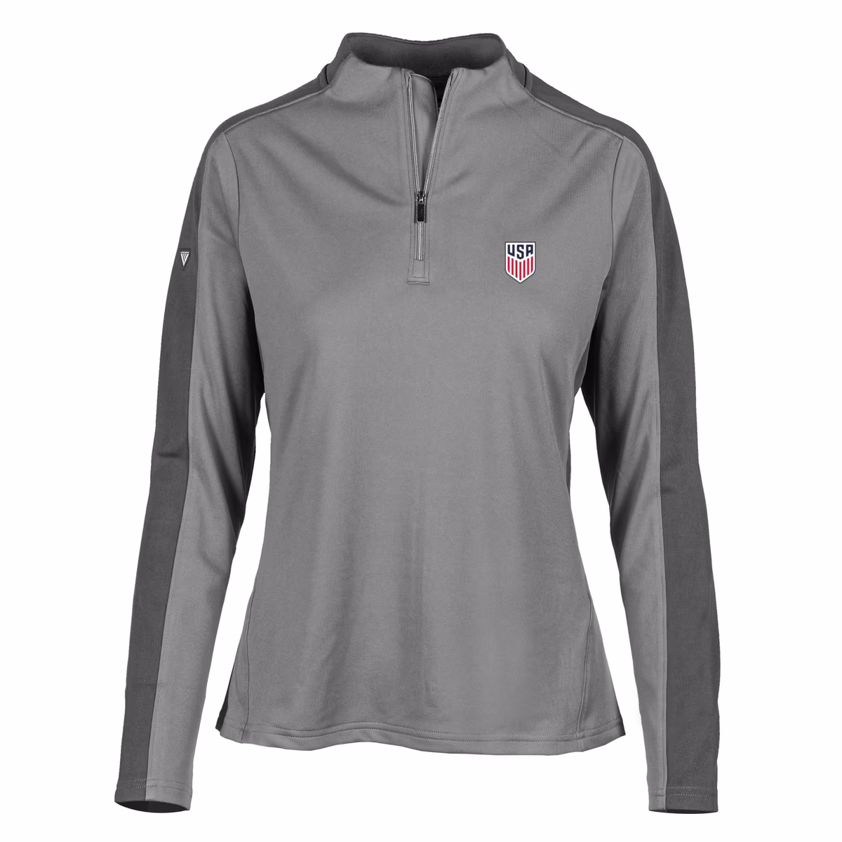 Women's Levelwear Charcoal USMNT Remi Quarter-Zip Pullover Top