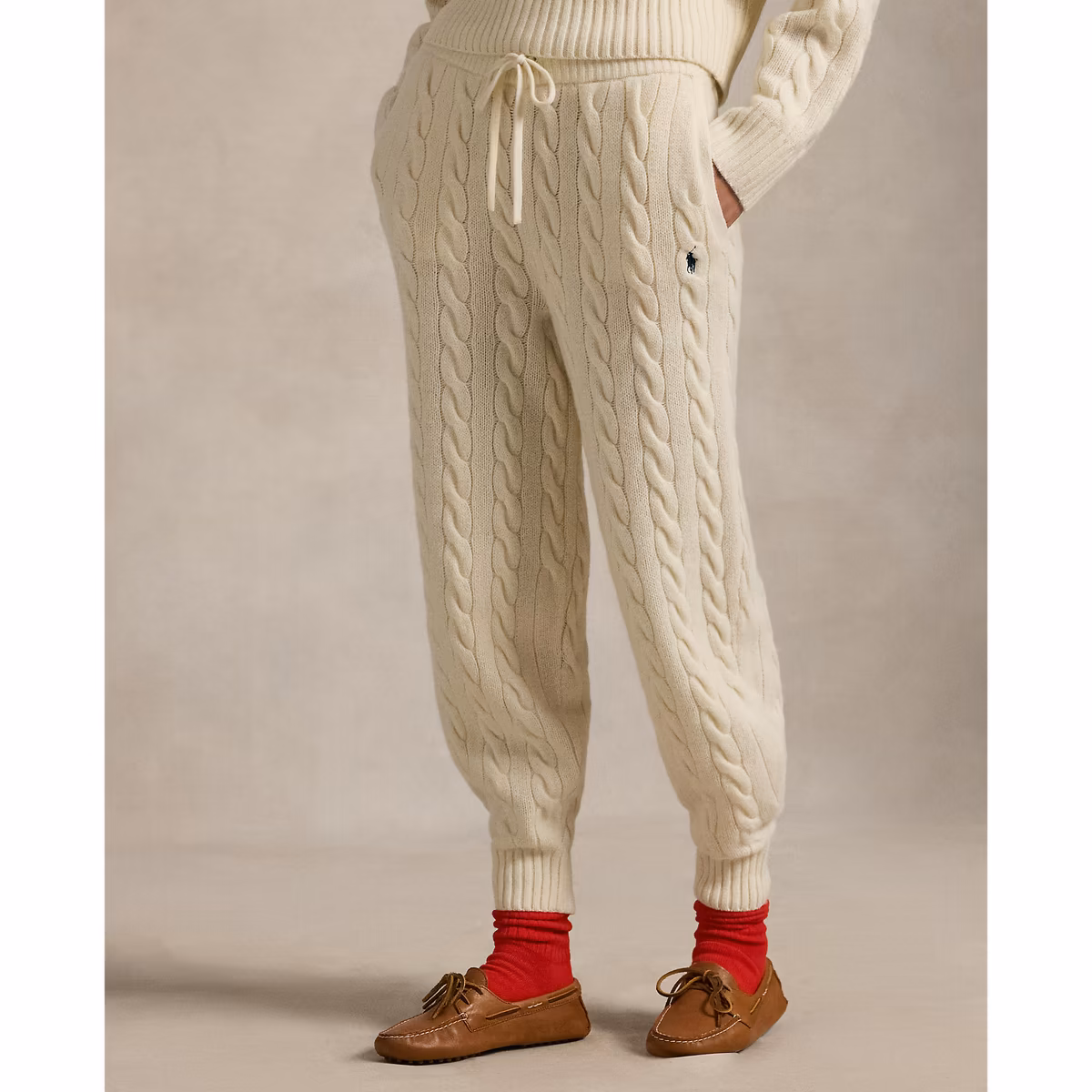 Women's Polo Ralph Lauren Team USA Cable-Knit Wool-Cashmere Pant