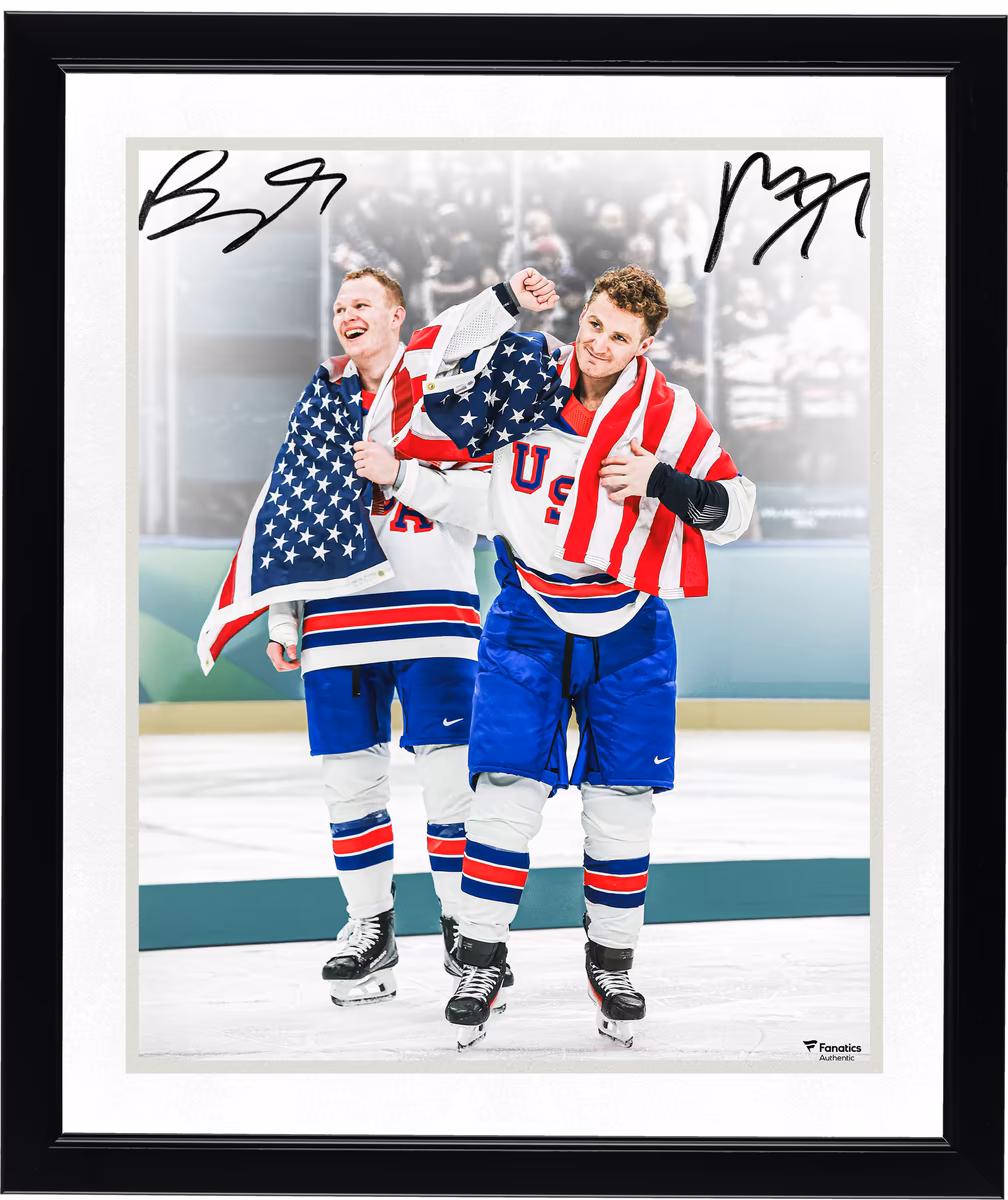Matthew Tkachuk & Brady Tkachuk Team USA Autographed 16" x 20" 2026 Winter Olympics Gold Medal Winners Photograph 2 Matthew Tkachuk & Brady Tkachuk Team USA Autographed 16" x 20" 2026 Winter Olympics Gold Medal Winners Photograph