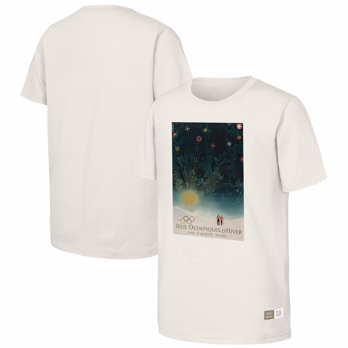 Men's Natural 1948 St. Moritz Games Olympic Heritage T-Shirt 9 Men's Natural 1948 St. Moritz Games Olympic Heritage T-Shirt