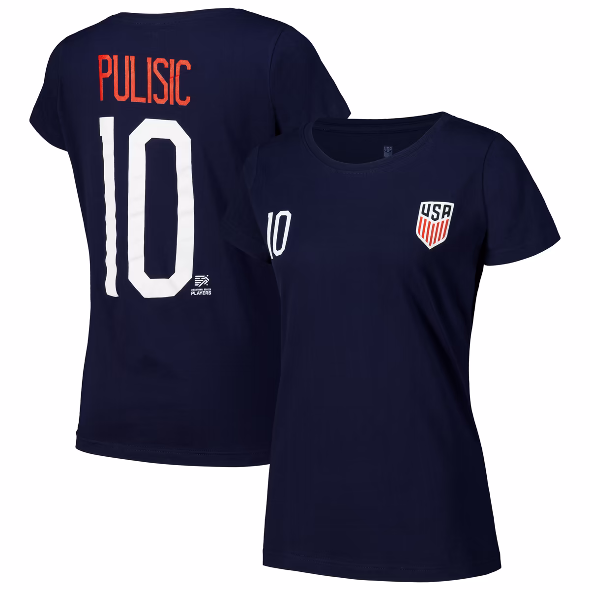 Women's Christian Pulisic Navy USMNT Name & Number T-Shirt 8 Women's Christian Pulisic Navy USMNT Name & Number T-Shirt