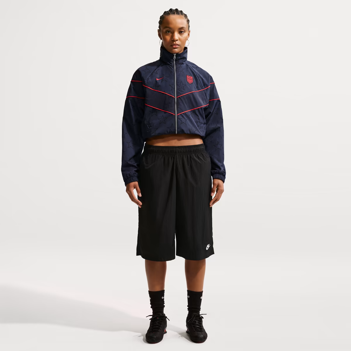 Women's Nike Navy USMNT Windrunner UV Woven Full-Zip Jacket