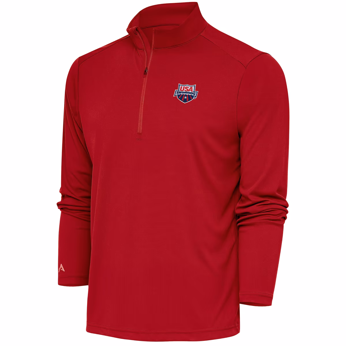 Men's Antigua Red USA Swimming Tribute Quarter-Zip Pullover Top 1 Men's Antigua Red USA Swimming Tribute Quarter-Zip Pullover Top