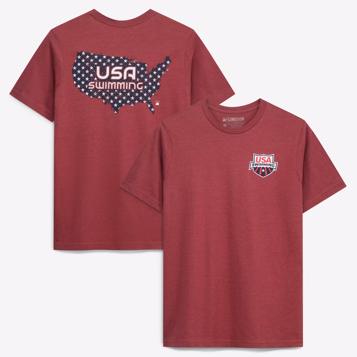 Unisex Flomotion Heather Burgundy USA Swimming Star Spangled Swimmer T-Shirt