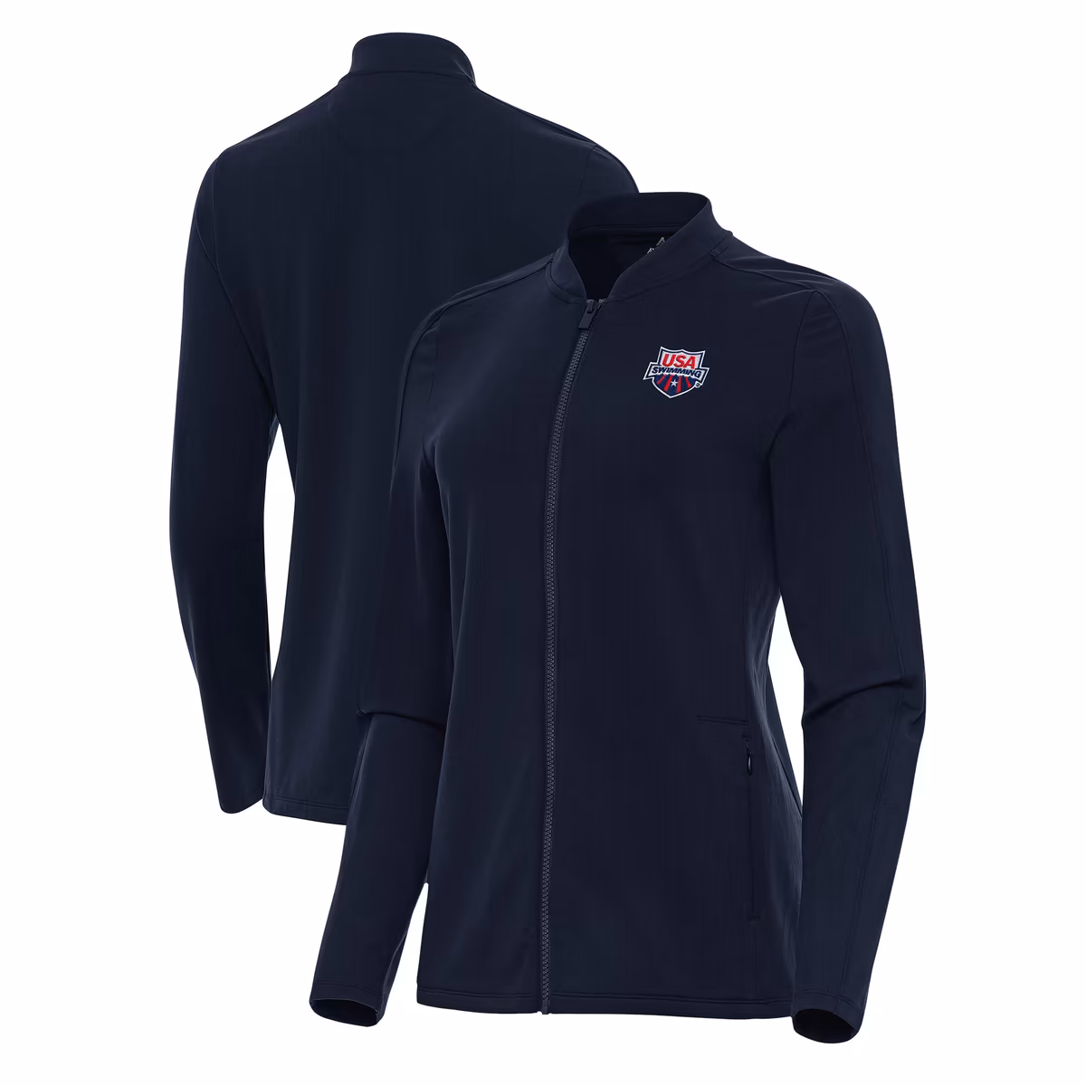 Women's Antigua  Navy USA Swimming Continual Full-Zip Jacket
