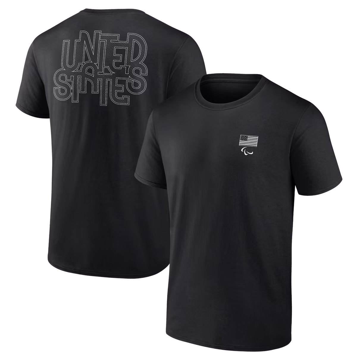 Men's Fanatics Black U.S. Paralympics Waves in Paris T-Shirt