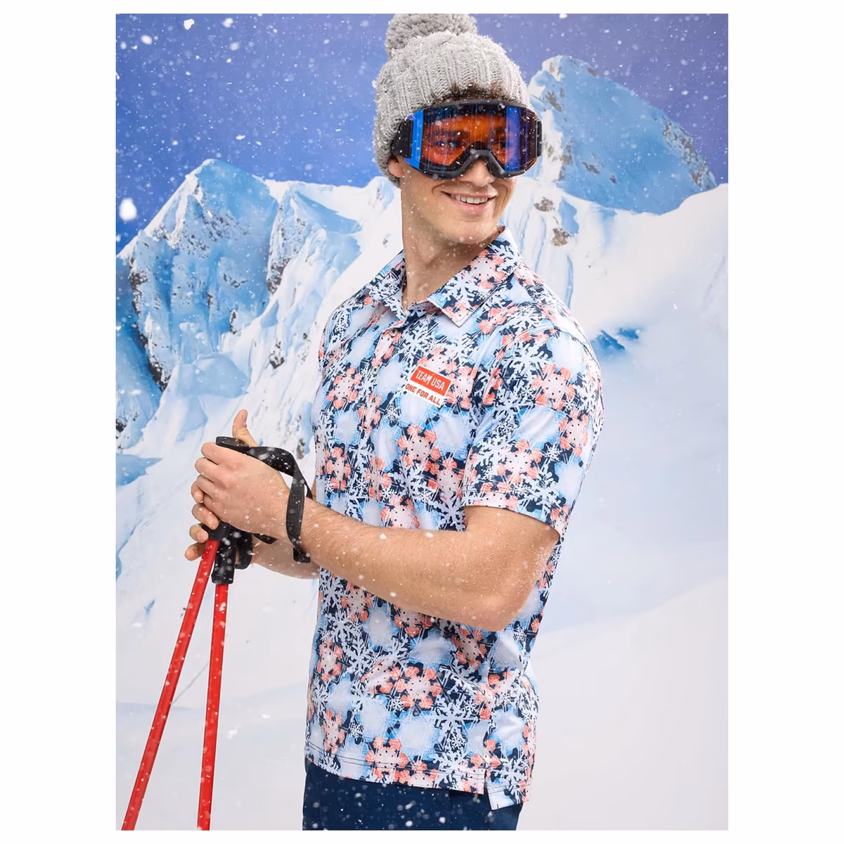 Men's Chubbies Blue Team USA The Snow Place Like First Polo 5 Men's Chubbies Blue Team USA The Snow Place Like First Polo