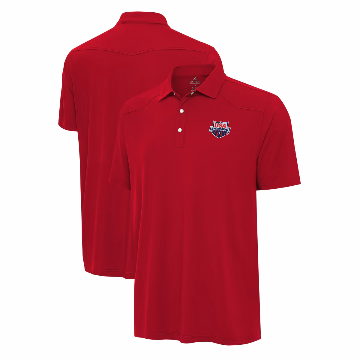 Men's Antigua Red USA Swimming Western Polo 1 Men's Antigua Red USA Swimming Western Polo