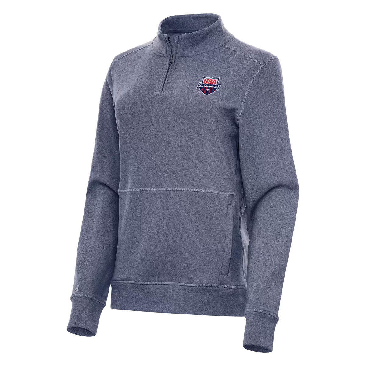 Women's Antigua Heather Navy USA Swimming Crush Quarter-Zip Jacket 2 Women's Antigua Heather Navy USA Swimming Crush Quarter-Zip Jacket