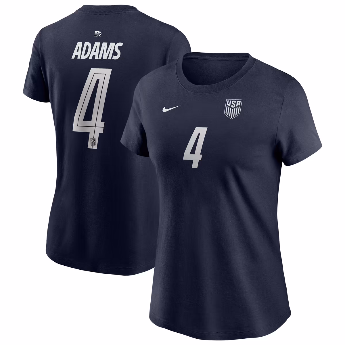 Women's Nike Tyler Adams Navy USMNT Away Name & Number T-Shirt