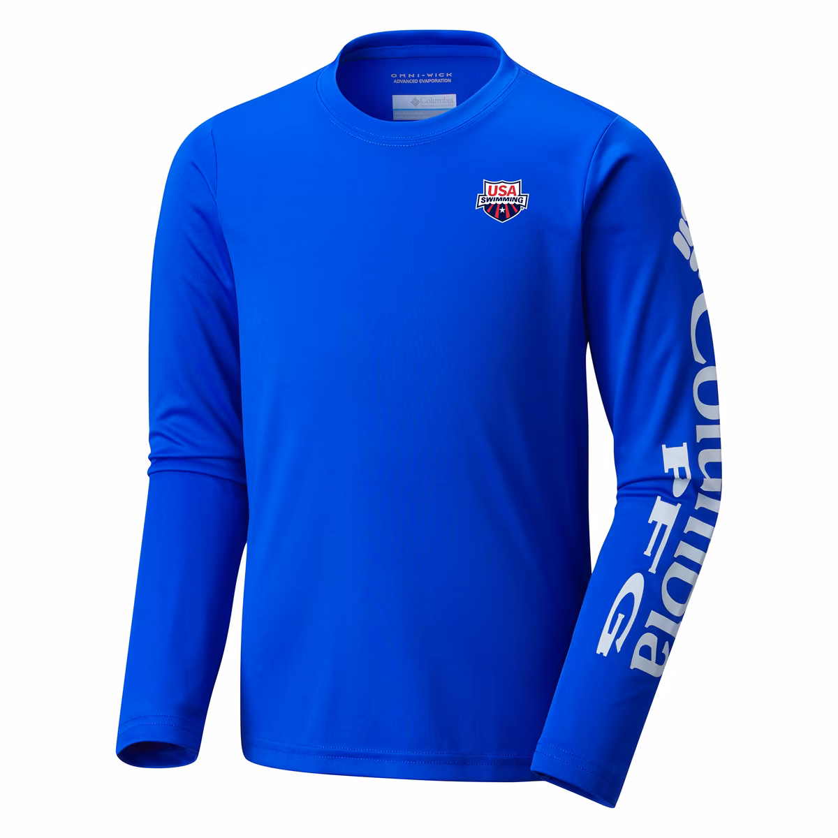 Unisex Youth Columbia Blue USA Swimming Terminal Tackle Long Sleeve T-Shirt 1 Unisex Youth Columbia Blue USA Swimming Terminal Tackle Long Sleeve T-Shirt