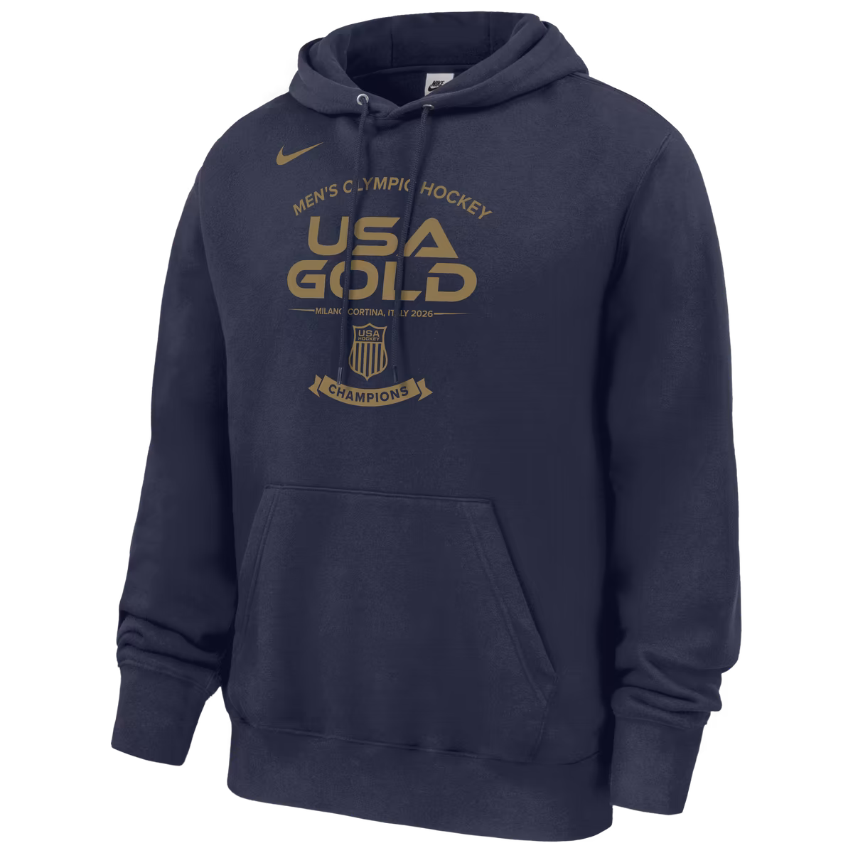 Men's Nike Navy Men's USA Hockey 2026 Winter Olympics Gold Medal Roster Club Fleece Hoodie 2 Men's Nike Navy Men's USA Hockey 2026 Winter Olympics Gold Medal Roster Club Fleece Hoodie