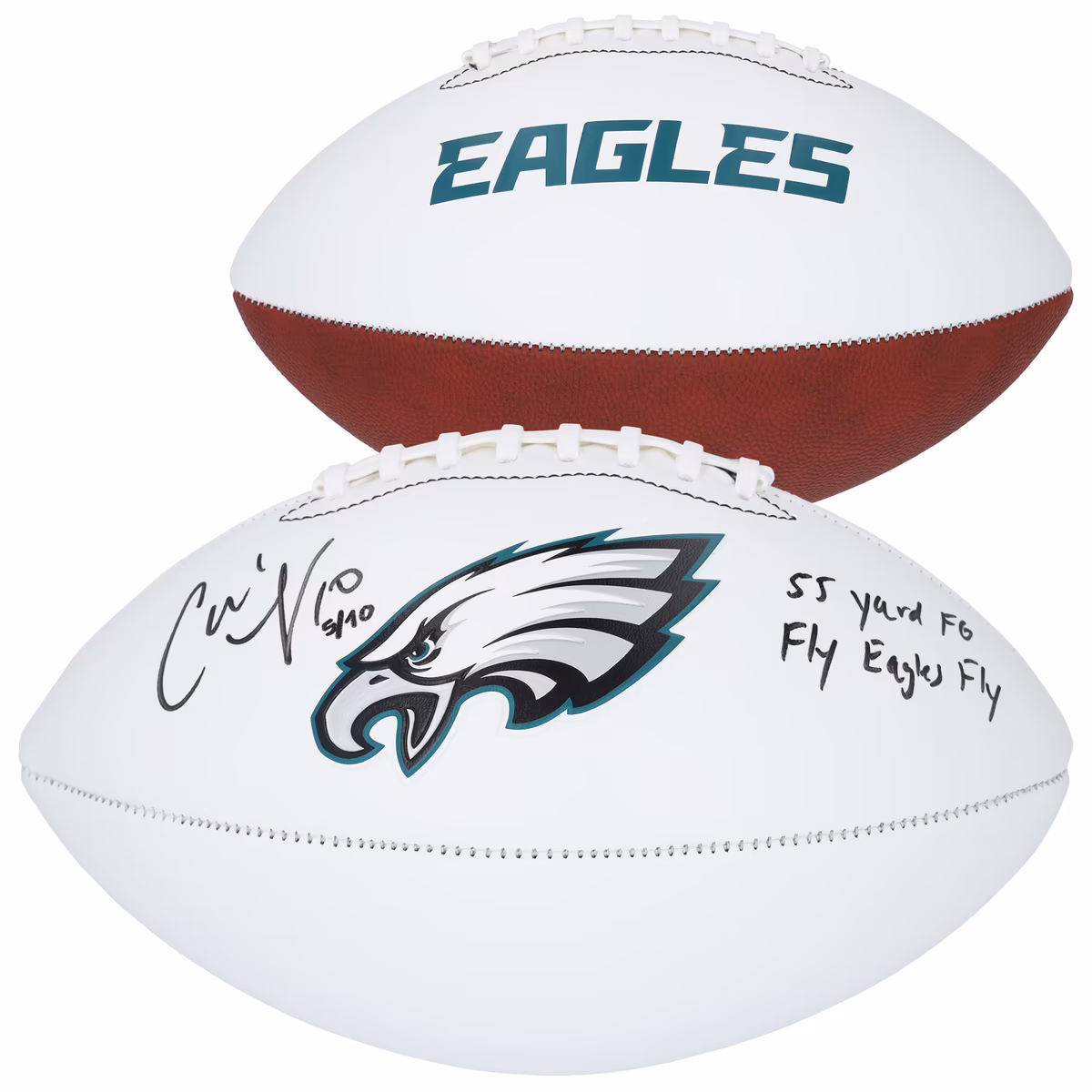 Carli Lloyd USWNT Autographed Philadelphia Eagles Franklin White Panel Football with Multiple Inscriptions - Limited Edition of 10