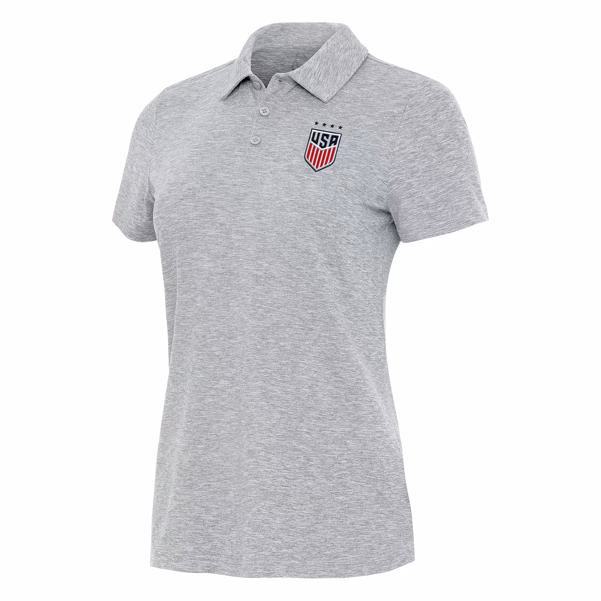Women's Antigua Heather Gray USWNT Matter Polo