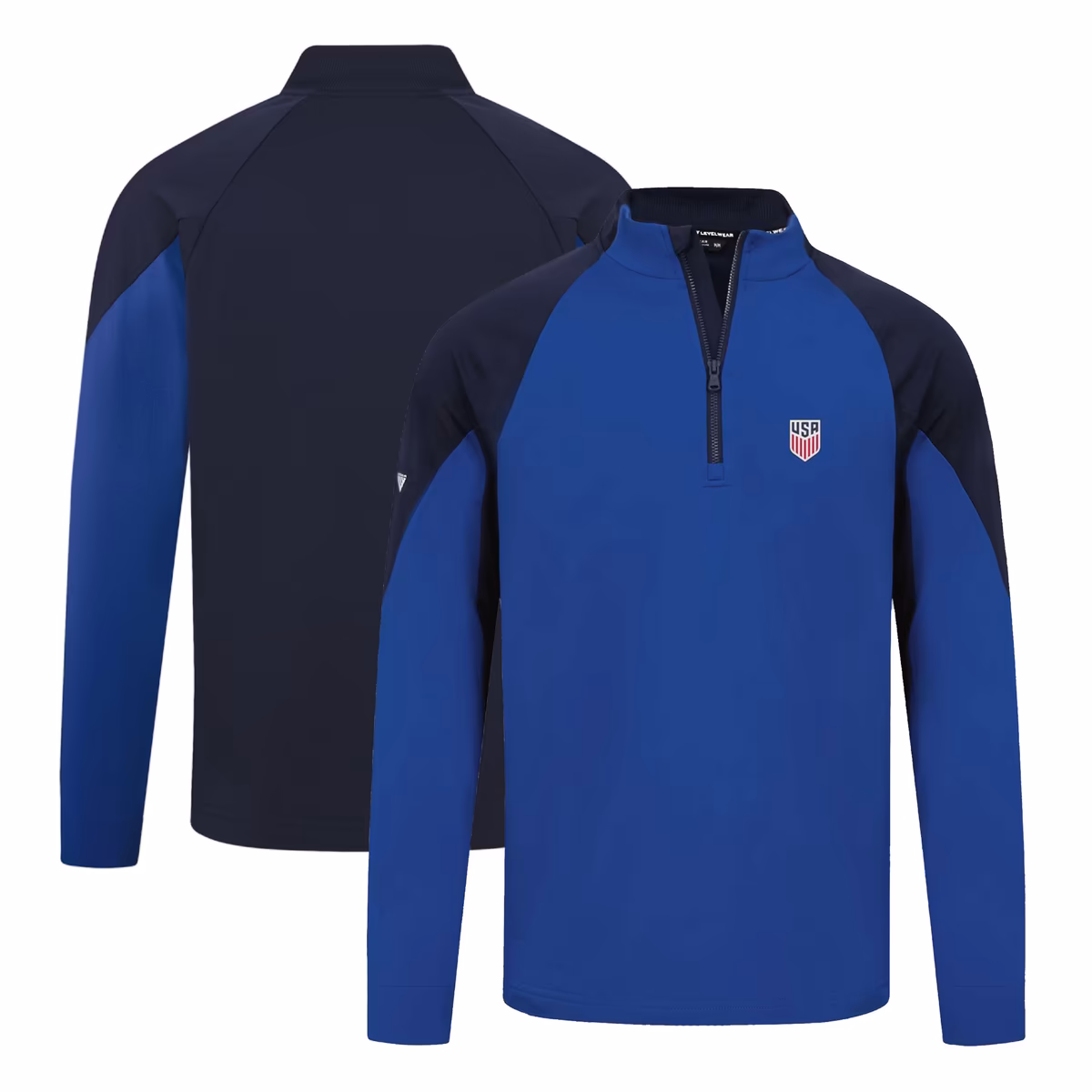 Men's Levelwear Royal USMNT Raglan Quarter-Zip Pullover Top