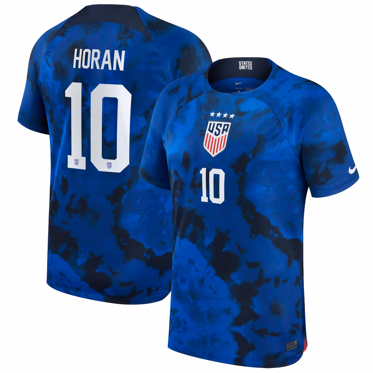Youth Nike Lindsey Horan Blue USWNT 2022/23 Away Breathe Stadium Replica Player Jersey