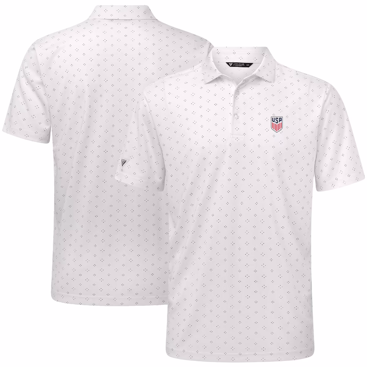 Men's Levelwear White USMNT Detect Polo 7 Men's Levelwear White USMNT Detect Polo
