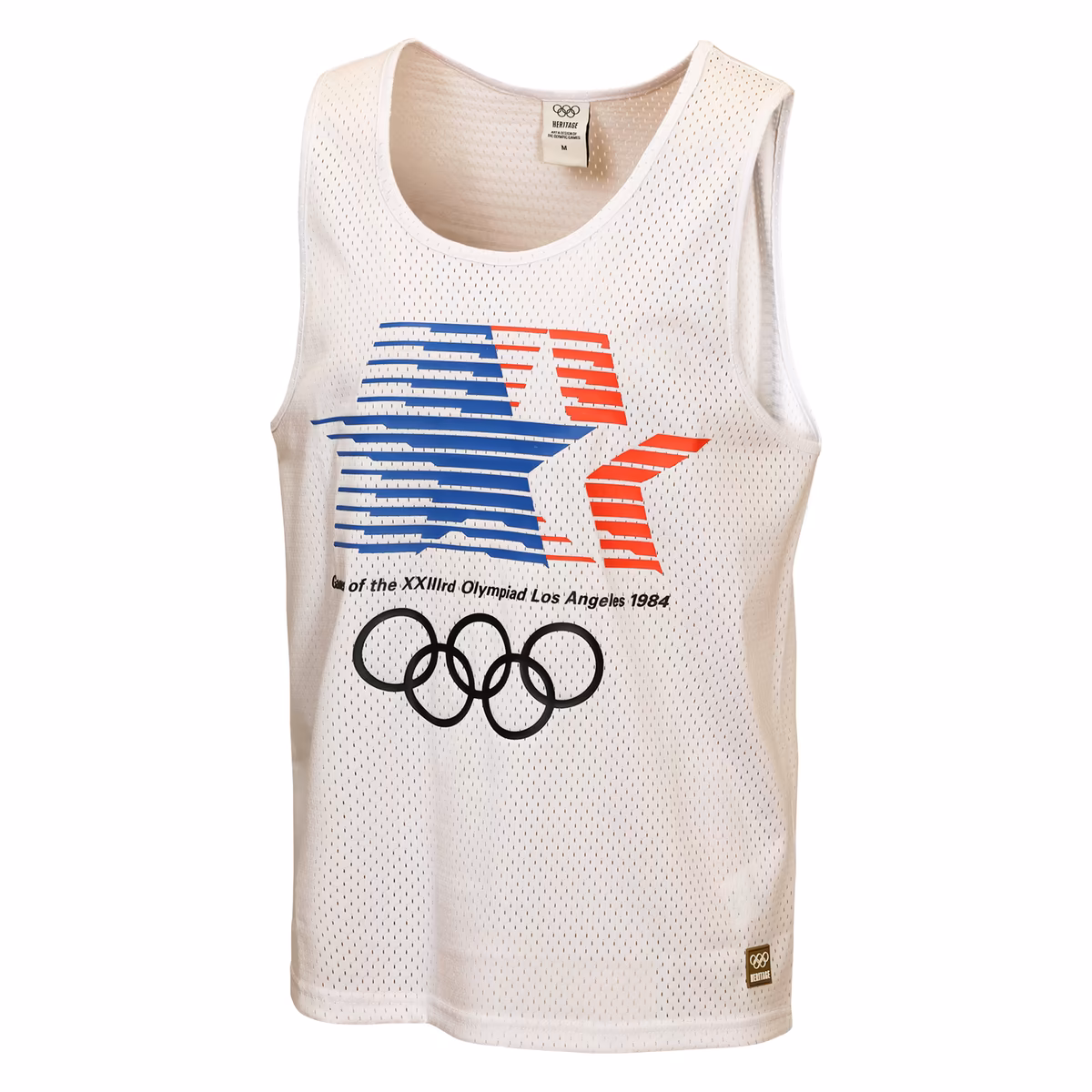 Men's Outerstuff White Los Angeles 1984 Summer Olympics Emblem Box Tank Top 2 Men's Outerstuff White Los Angeles 1984 Summer Olympics Emblem Box Tank Top