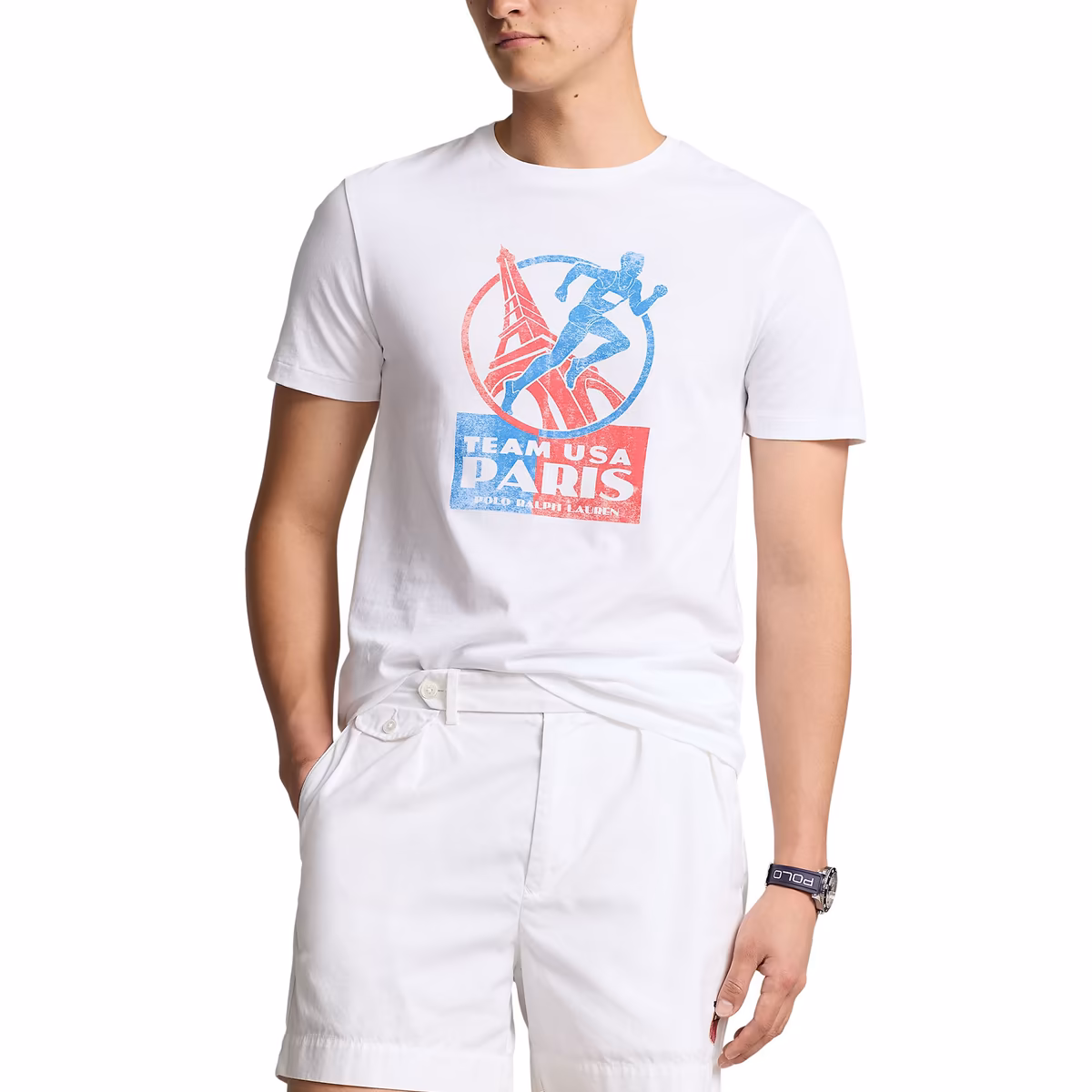 Men's Polo Ralph Lauren White Team USA 2024 Summer Olympics Villagewear Runner T-Shirt