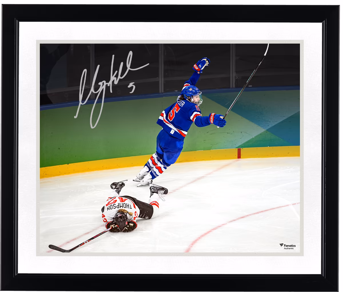 Megan Keller Team USA Autographed 16" x 20" 2026 Winter Olympics Golden Goal Celebration Photograph 2 Megan Keller Team USA Autographed 16" x 20" 2026 Winter Olympics Golden Goal Celebration Photograph