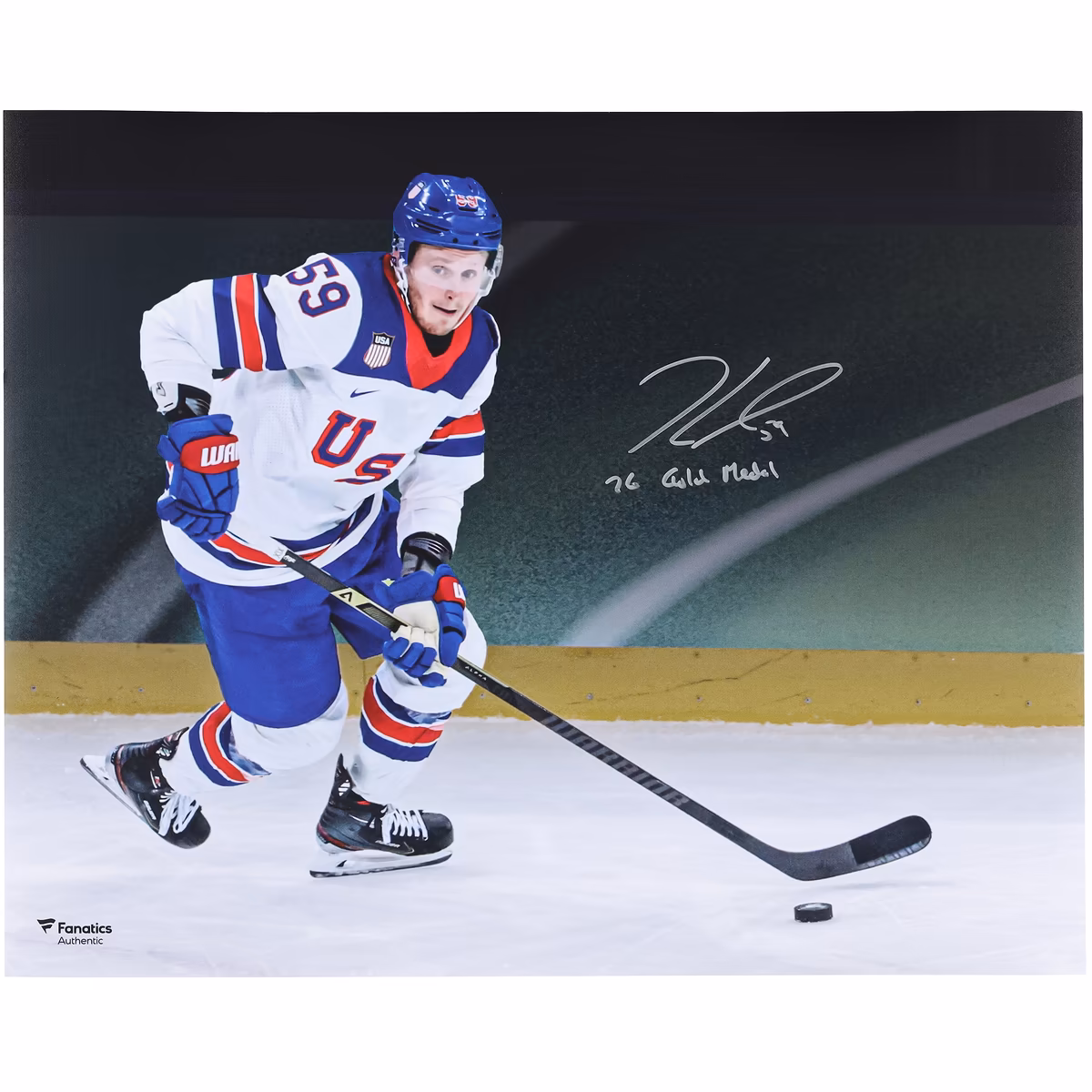 Jake Guentzel Team USA Autographed 16" x 20" 2026 Winter Olympics Gold Medal Winner Photograph with "26 Gold Medal" Inscription 3 Jake Guentzel Team USA Autographed 16" x 20" 2026 Winter Olympics Gold Medal Winner Photograph with "26 Gold Medal" Inscription