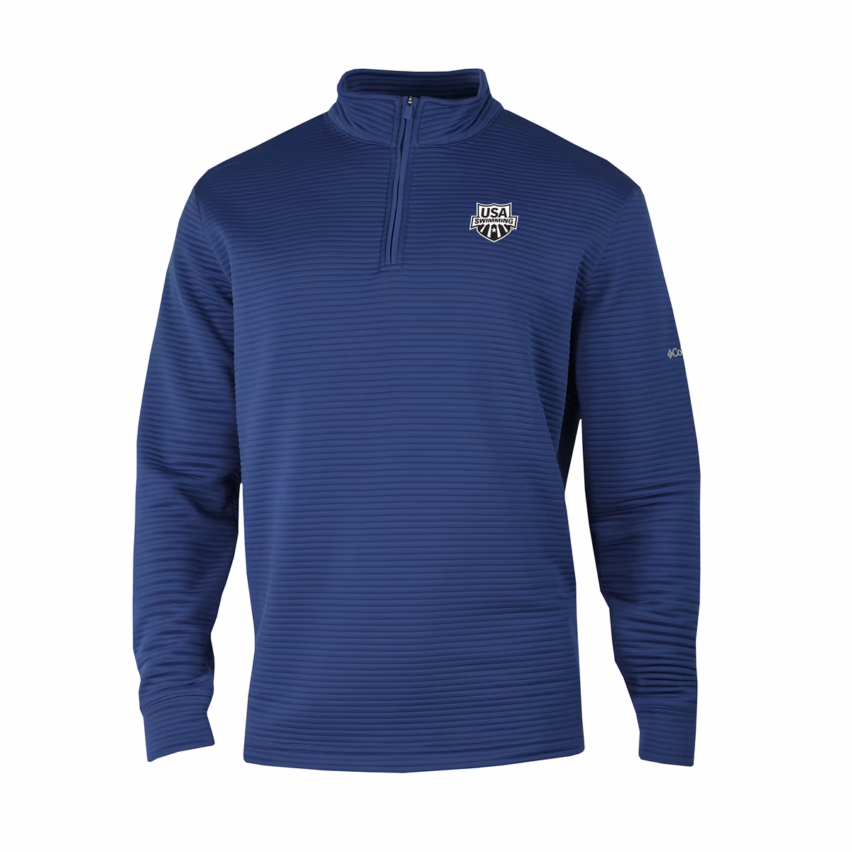 Men's Columbia Navy USA Swimming Pack It Up Quarter-Zip Pullover